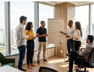 Equipe da Prime Pay reunida no escritório em Anápolis